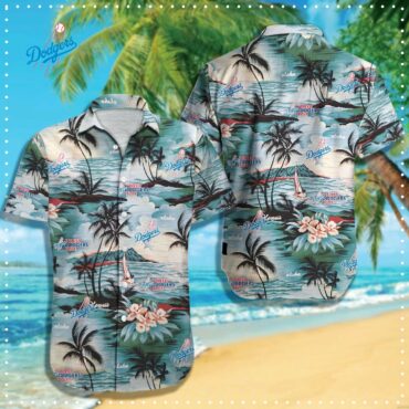Los Angeles Dodgers Island Paradise Hawaiian Shirt Unisex T-shirt, Sweatshirt, Hoodie, Long Sleeve Tee - T-Shirt, Sweatshirt, Hoodie