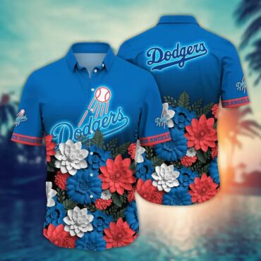Los Angeles Dodgers Patriotic Blossom Hawaiian Shirt Unisex T-shirt, Sweatshirt, Hoodie, Long Sleeve Tee - T-Shirt, Sweatshirt, Hoodie