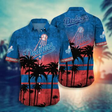 Los Angeles Dodgers Sunset Palms Hawaiian Shirt Unisex T-shirt, Sweatshirt, Hoodie, Long Sleeve Tee - T-Shirt, Sweatshirt, Hoodie