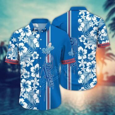 Los Angeles Dodgers Tropical Hibiscus Hawaiian Shirt Unisex T-shirt, Sweatshirt, Hoodie, Long Sleeve Tee - T-Shirt, Sweatshirt, Hoodie