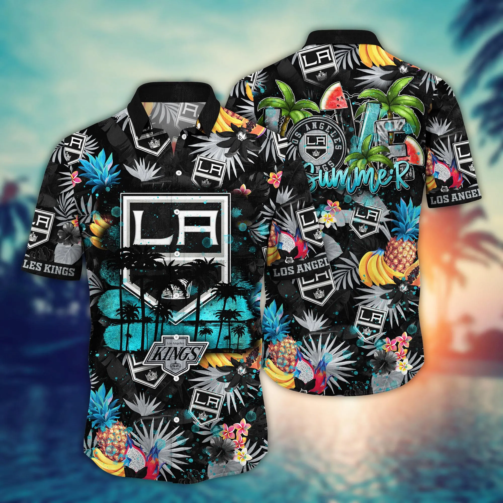Los Angeles Kings NHL Hawaiian Shirt Sunningtime Aloha Shirt Unisex T-shirt, Sweatshirt, Hoodie, Long Sleeve Tee - T-Shirt, Sweatshirt, Hoodie