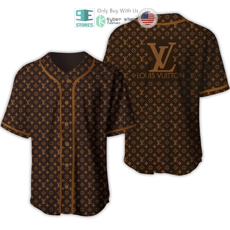 BEST Louis Vuittion Luxury Brand LV logo brown pattern Baseball Jersey Unisex T-shirt, Sweatshirt, Hoodie, Long Sleeve Tee - T-Shirt, Sweatshirt, Hoodie