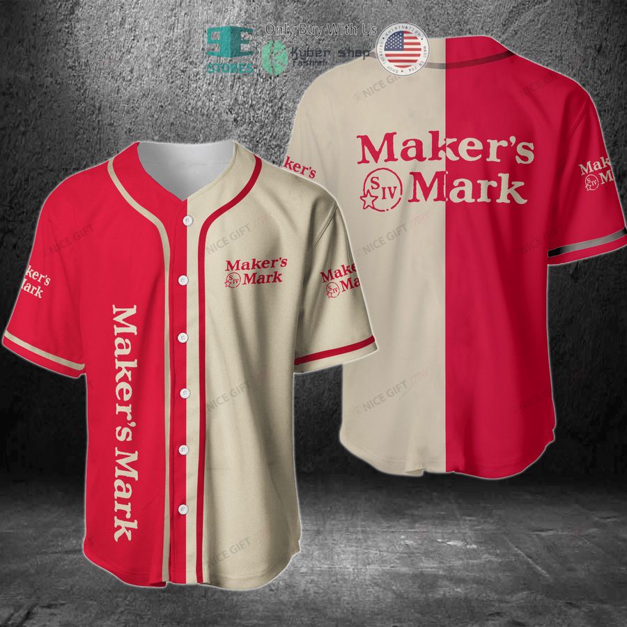 BEST Maker's Mark red cream Baseball Jersey Unisex T-shirt, Sweatshirt, Hoodie, Long Sleeve Tee - T-Shirt, Sweatshirt, Hoodie