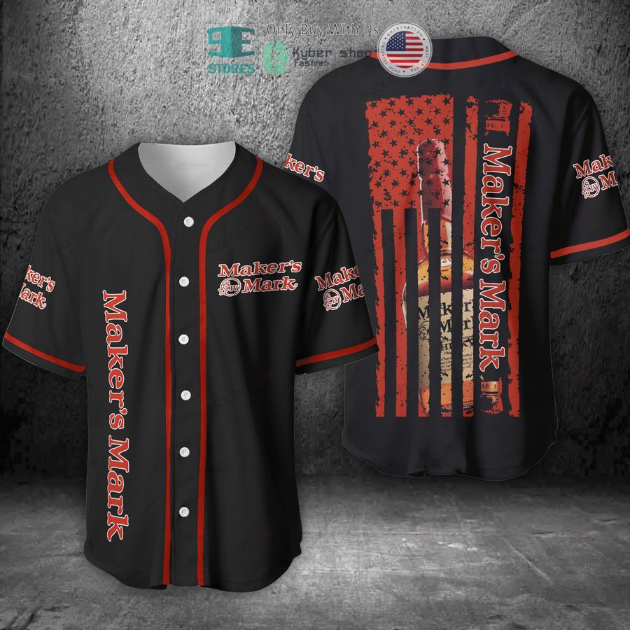 BEST Maker's Mark United States Flag black orange Baseball Jersey Unisex T-shirt, Sweatshirt, Hoodie, Long Sleeve Tee - T-Shirt, Sweatshirt, Hoodie