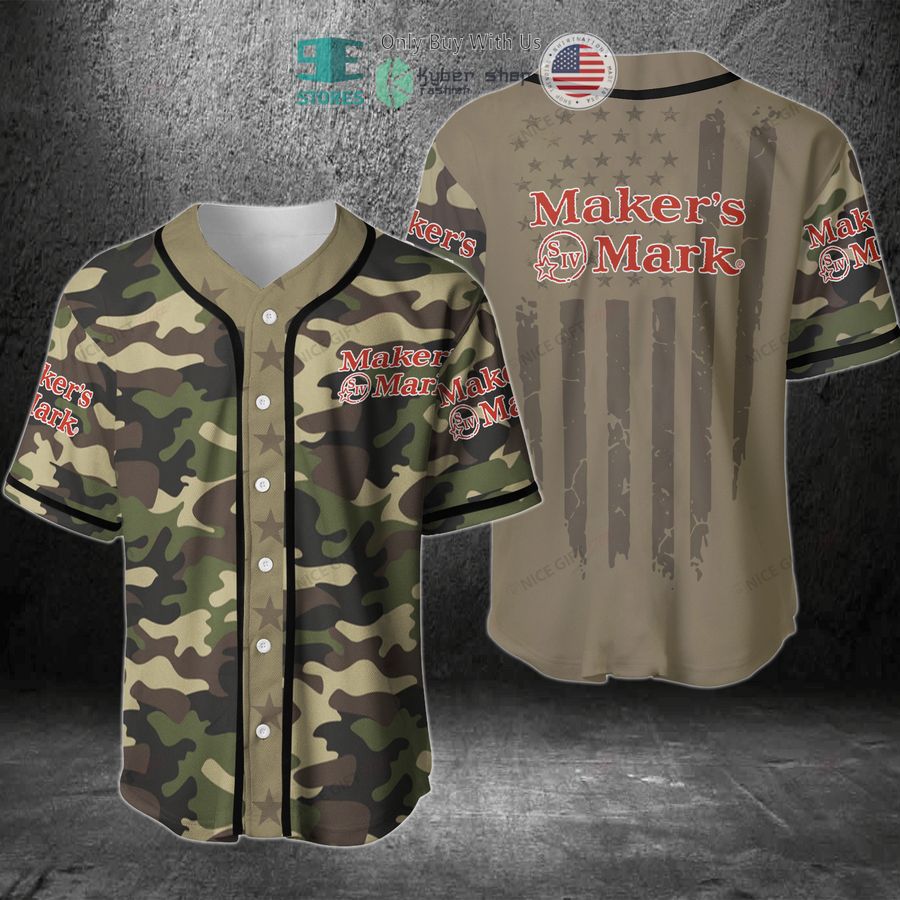BEST Maker's Mark United States Flag green camo Baseball Jersey Unisex T-shirt, Sweatshirt, Hoodie, Long Sleeve Tee - T-Shirt, Sweatshirt, Hoodie