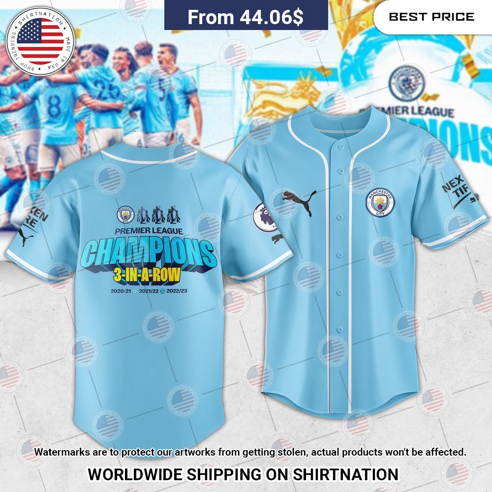 BEST Manchester City Premier League Champions Baseball Jerseys Unisex T-shirt, Sweatshirt, Hoodie, Long Sleeve Tee - T-Shirt, Sweatshirt, Hoodie