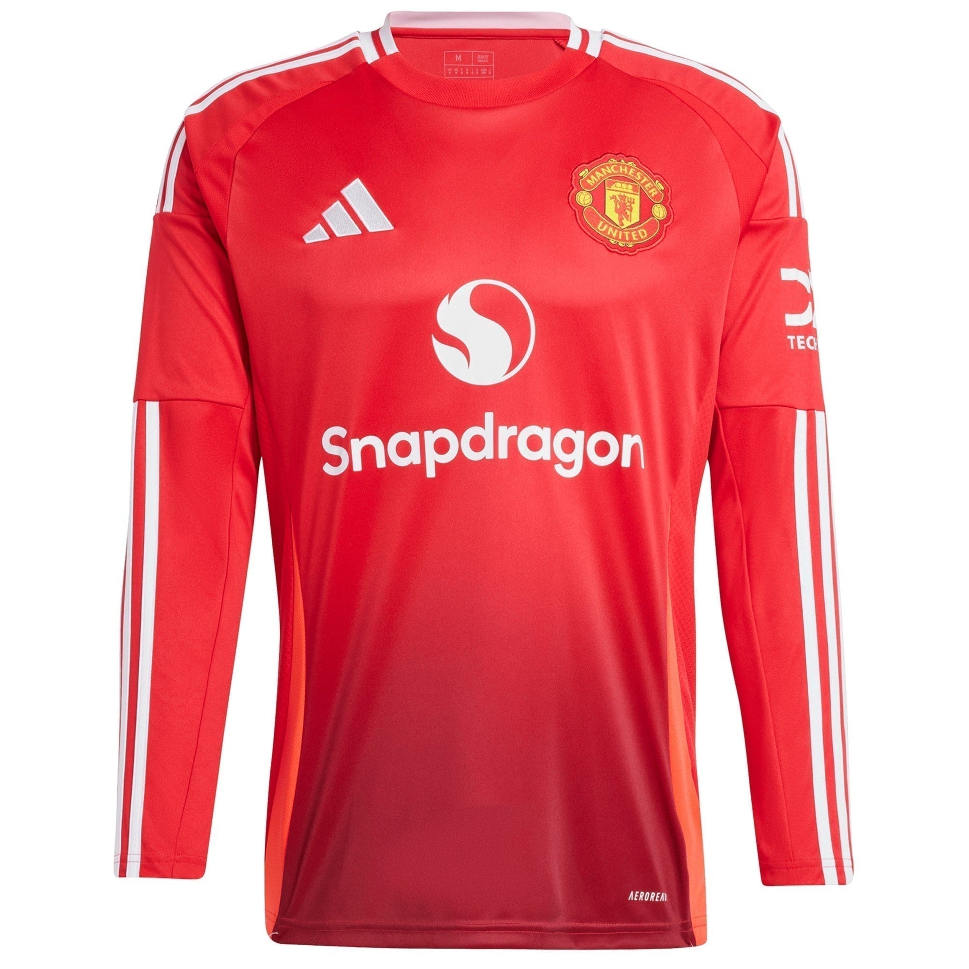Manchester United Home Shirt 2024-25 - Long Sleeve with Mainoo 37 printing - Red sports jersey product view 2
