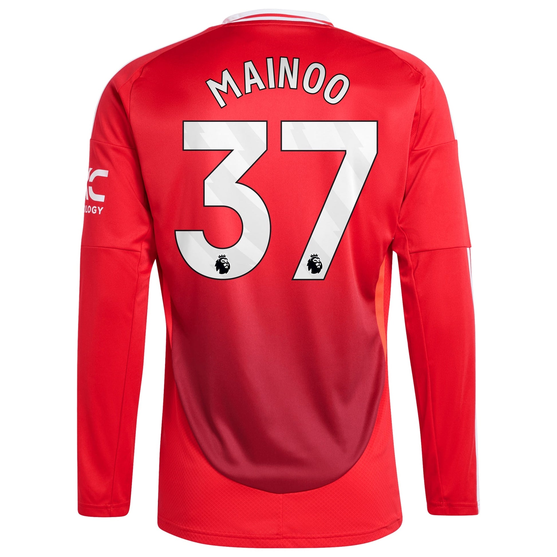 Manchester United Home Shirt 2024-25 - Long Sleeve with Mainoo 37 printing - Red sports jersey product view 3