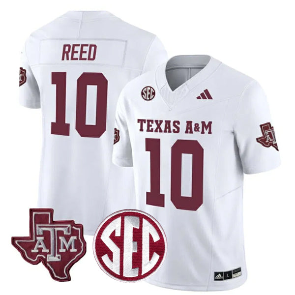 Marcel Reed Texas A&M Aggies Football Away Jersey White football jersey product view 1