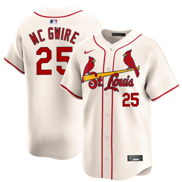 Mark McGwire St. Louis Cardinals Alternate Limited Jersey - Cream baseball jersey product view 1