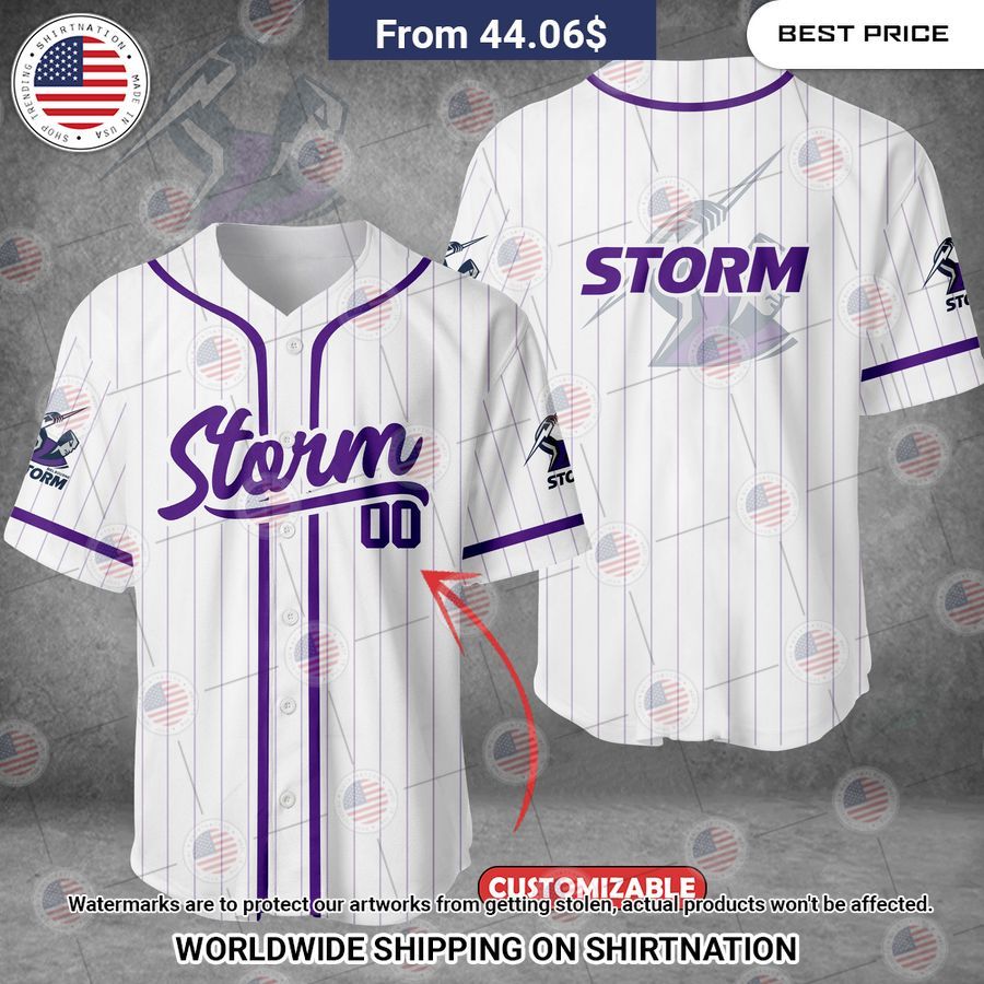 Melbourne Storm Custom Baseball Jersey Unisex T-shirt, Sweatshirt, Hoodie, Long Sleeve Tee - T-Shirt, Sweatshirt, Hoodie