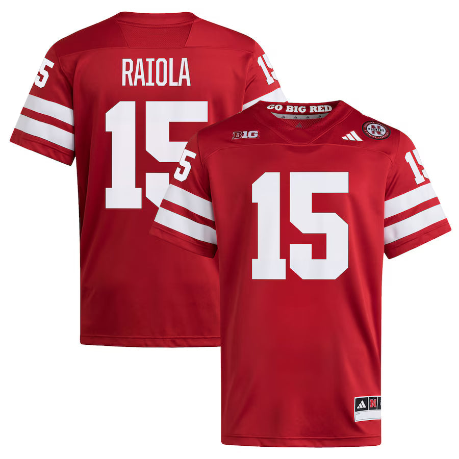 Dylan Raiola Nebraska Huskers Home Jersey - Scarlet sports jersey product view 1
