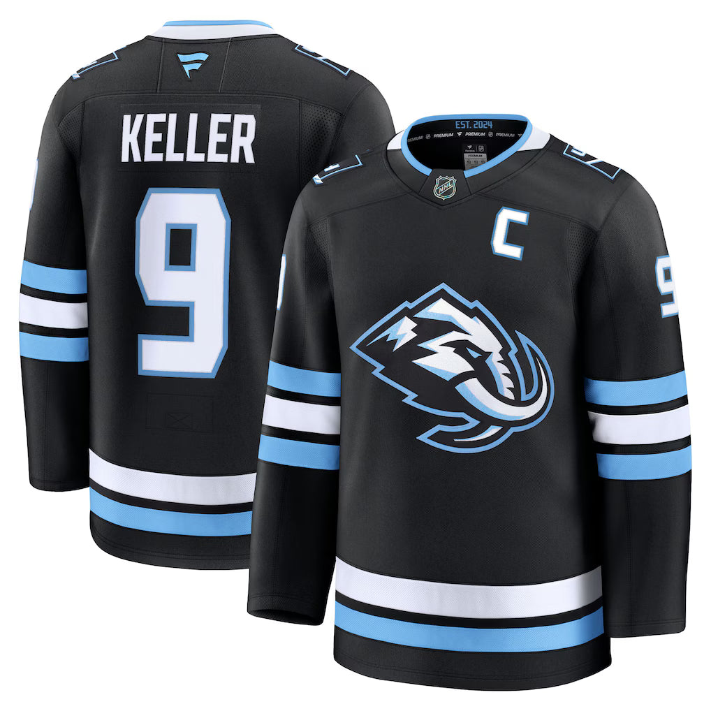 Clayton Keller Utah Mammoth Home Premium Player Jersey - Black hockey jersey product view 1