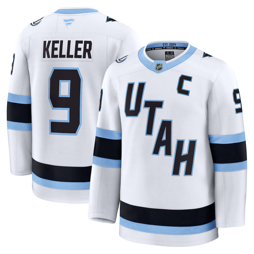 Clayton Keller Utah Mammoth Away Premium Player Jersey - White hockey jersey product view 1