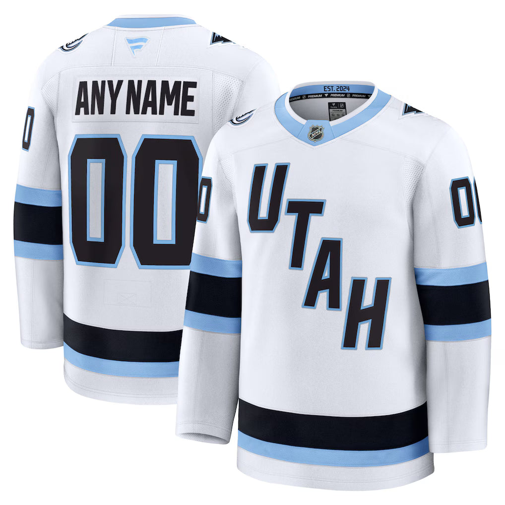 Custom Utah Mammoth Away Premium Player Jersey - White hockey jersey product view 1