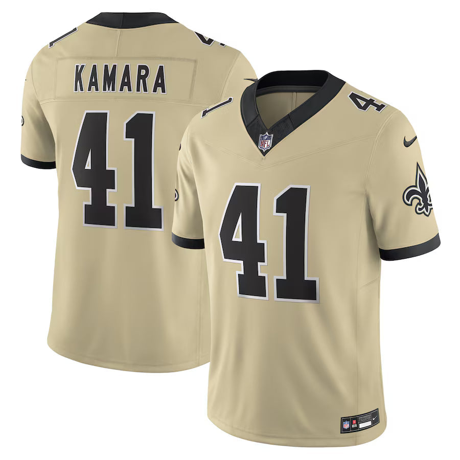 Alvin Kamara New Orleans Saints Gameday Golds Alternate Jersey - Gold football jersey product view 1