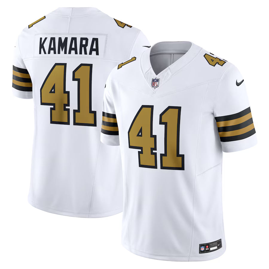 Alvin Kamara New Orleans Saints Alternate Jersey - White football jersey product view 1