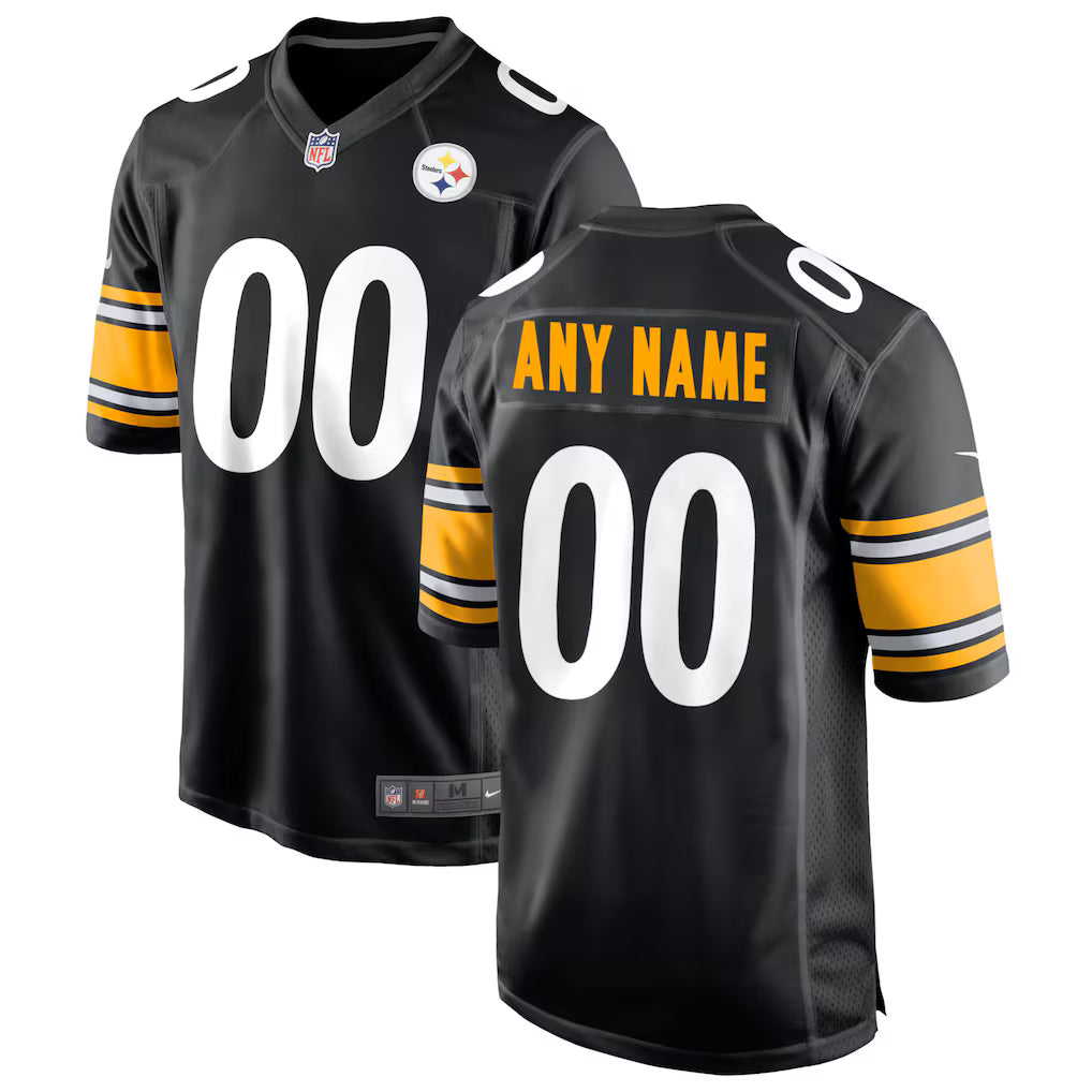 Custom Pittsburgh Steelers Jersey - Black football jersey product view 1