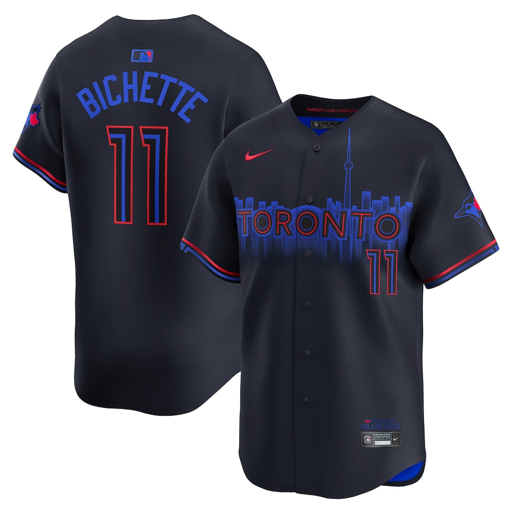 Bo Bichette Toronto Blue Jays City Connect Jersey - Black baseball jersey product view 1