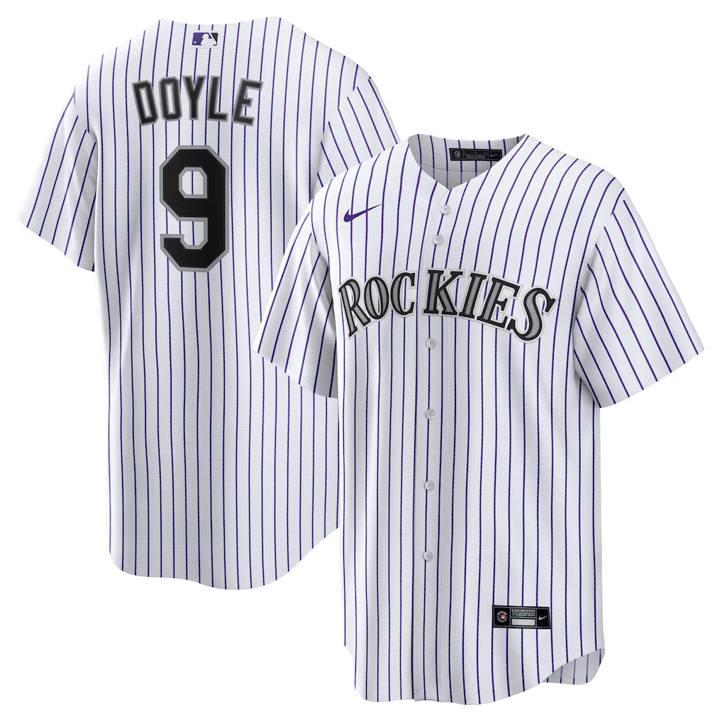Brenton Doyle Colorado Rockies Home Jersey - White baseball jersey product view 1