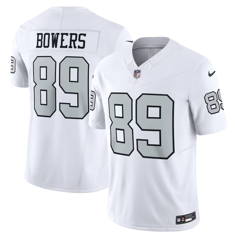 Brock Bowers Las Vegas Raiders Jersey - White football jersey product view 1