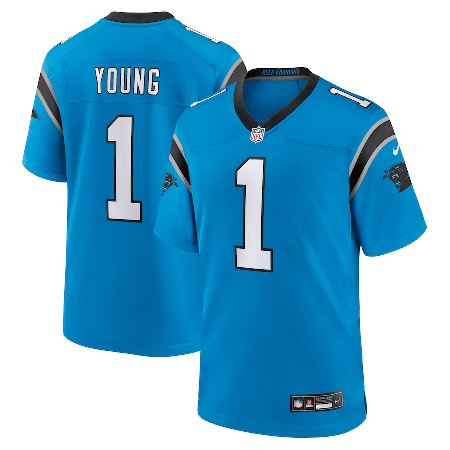 Bryce Young Carolina Panthers Jersey football jersey product view 1