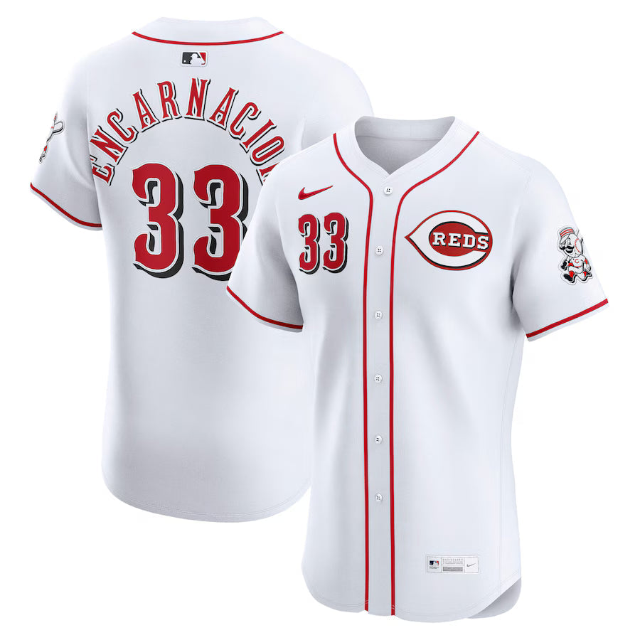 Christian Encarnacion-Strand Cincinnati Reds Home Jersey - White baseball jersey product view 1