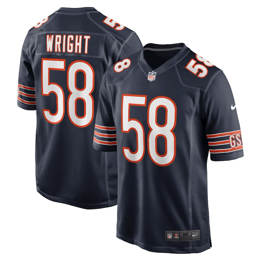 Darnell Wright Chicago Bears Jersey football jersey product view 1