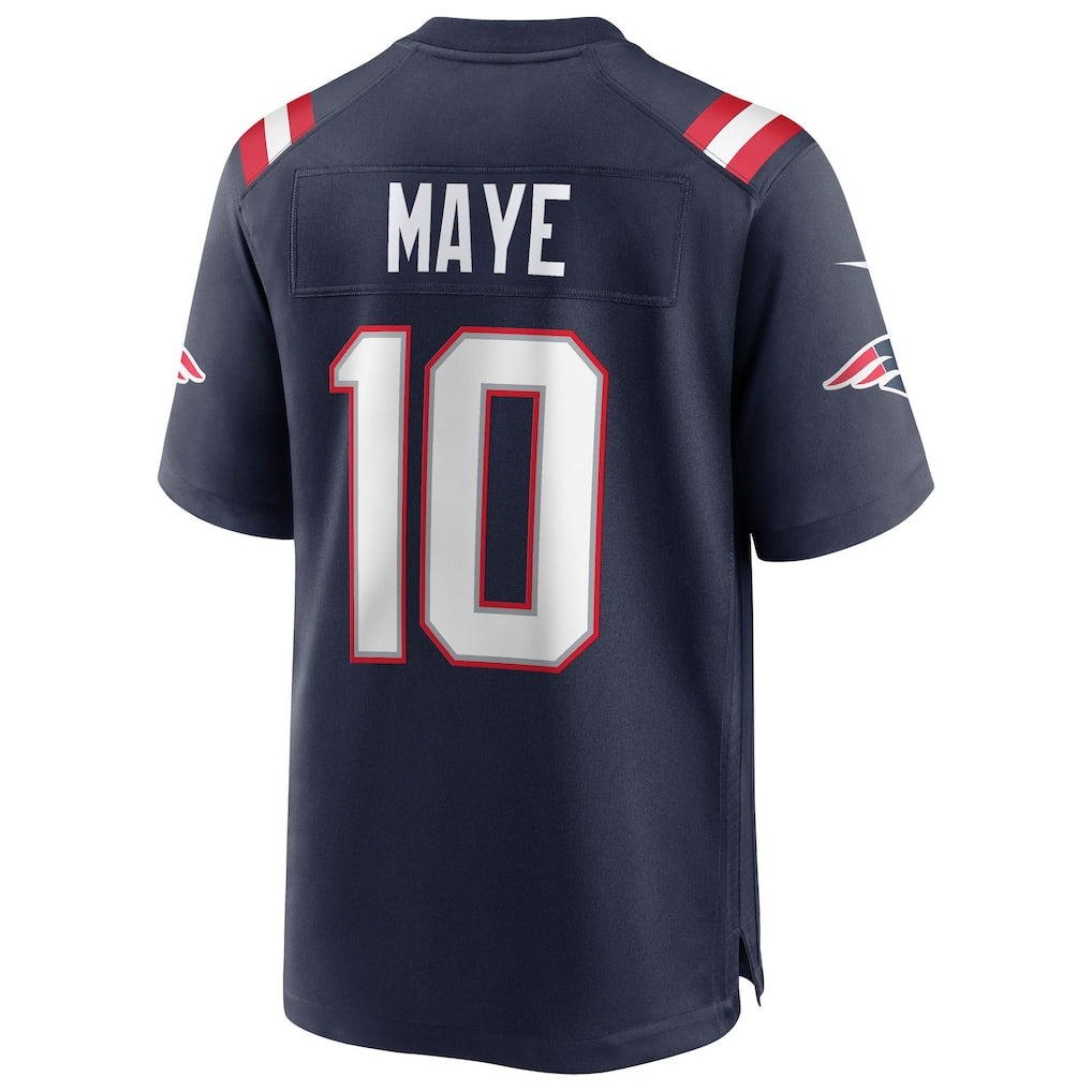 Men's New England Patriots Drake Maye Navy Super Bowl LX Patch Game Jersey football jersey product view 3