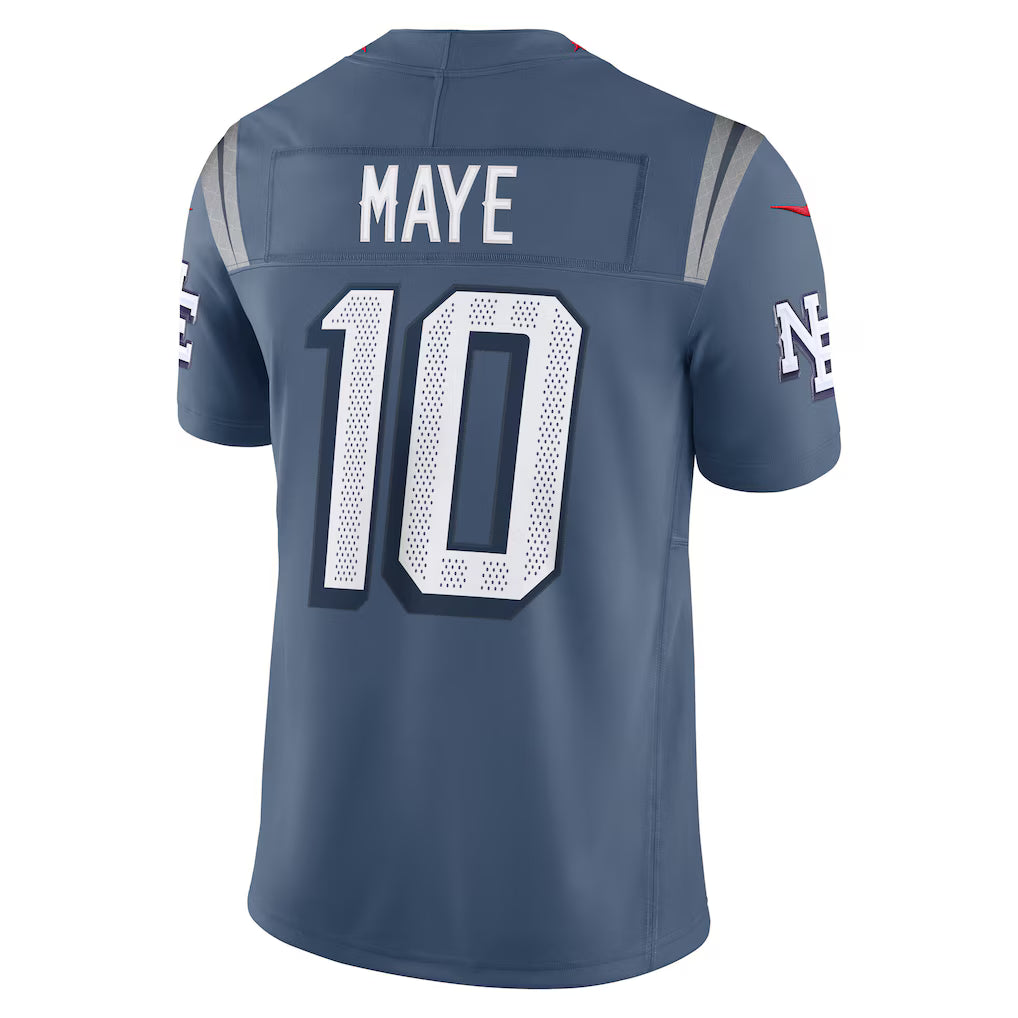 NE.Patriots #10 Drake Maye Storm Blue 2025 Rivalries Collection Limited Jersey Stitched American Football Jerseys football jersey product view 1