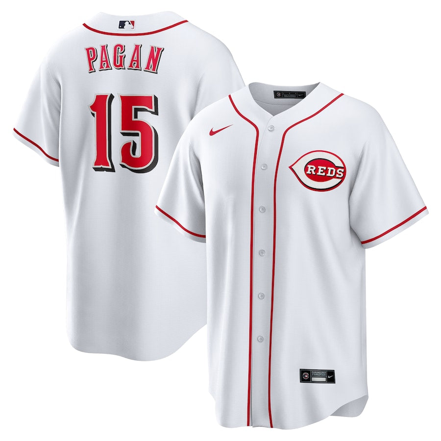 Emilio Pagan Cincinnati Reds Home Jersey - White baseball jersey product view 1