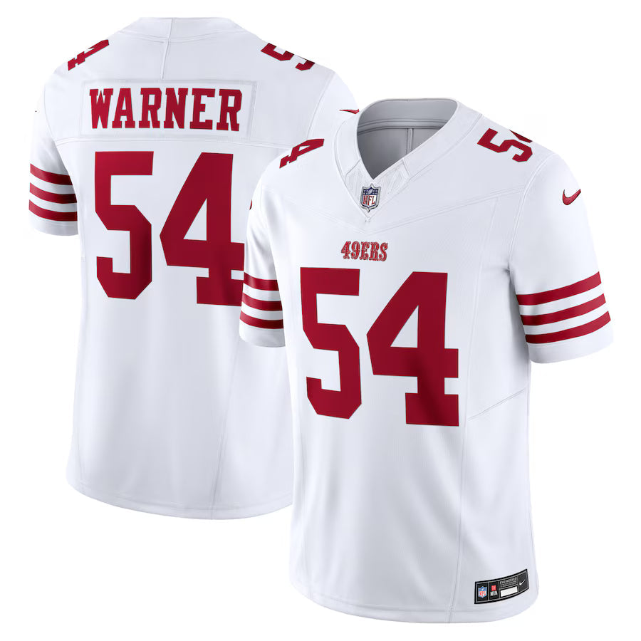 Fred Warner San Francisco 49ers Jersey - White football jersey product view 1