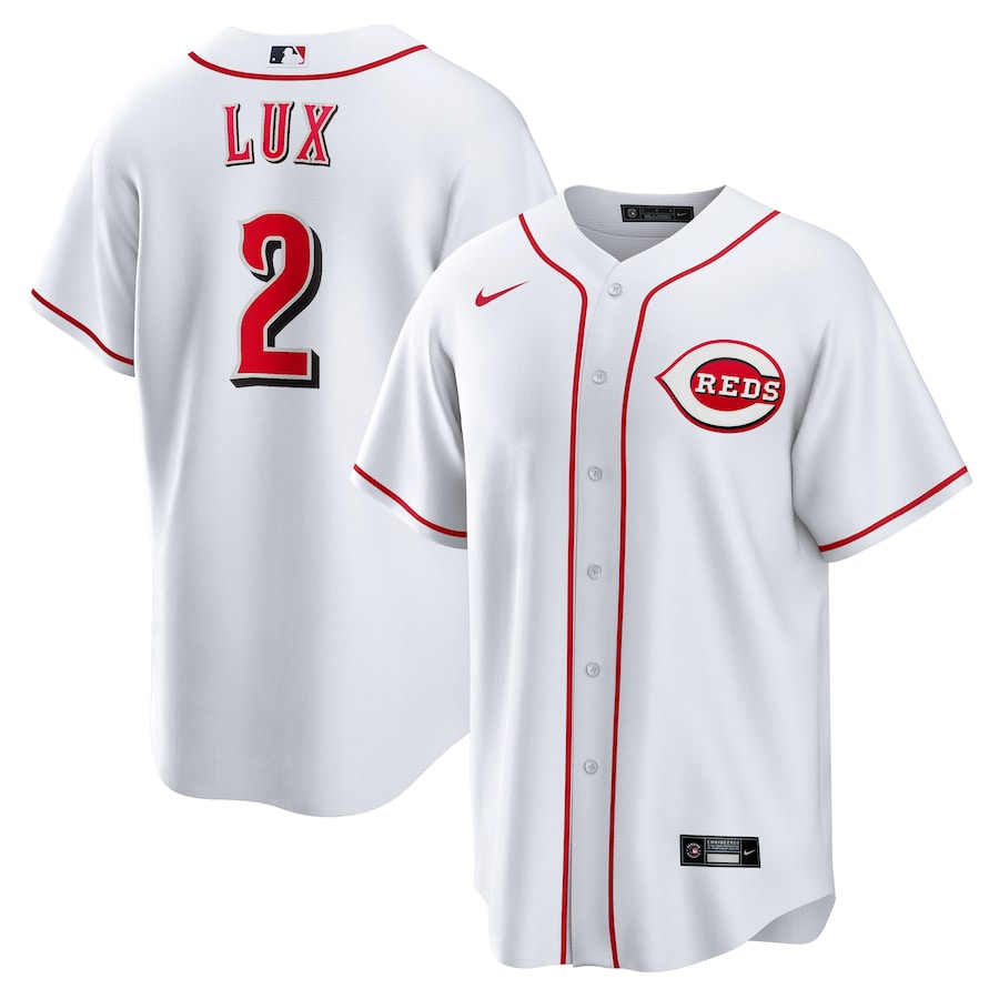 Gavin Lux Cincinnati Reds Home Jersey - White baseball jersey product view 1
