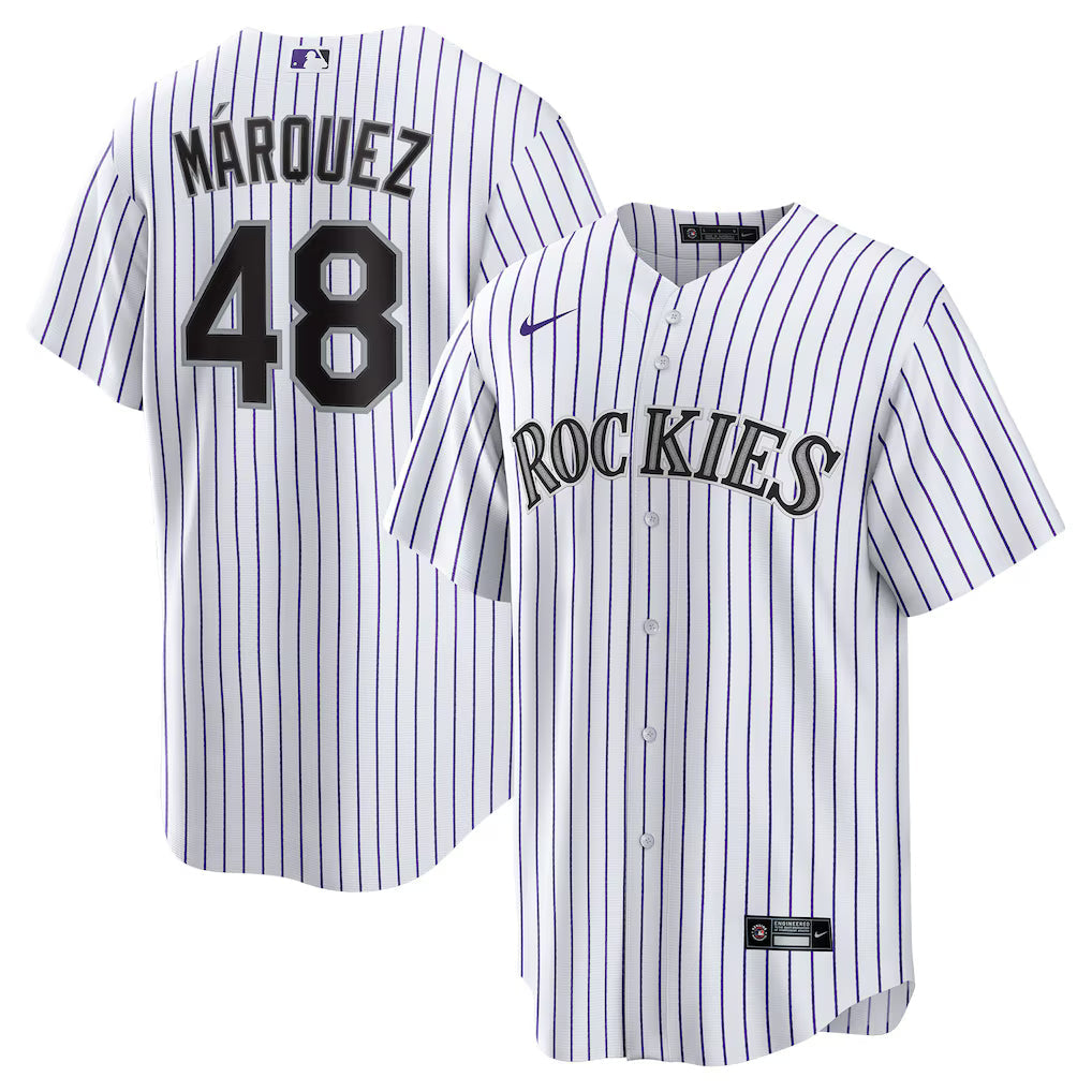 Germn Mrquez Colorado Rockies Home Jersey - White baseball jersey product view 1