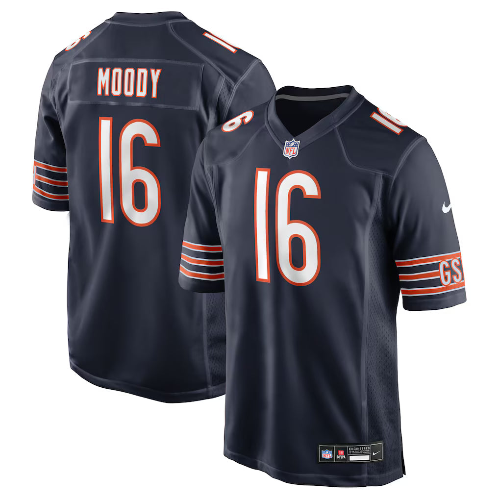Jake Moody Chicago Bears Jersey - Navy football jersey product view 1