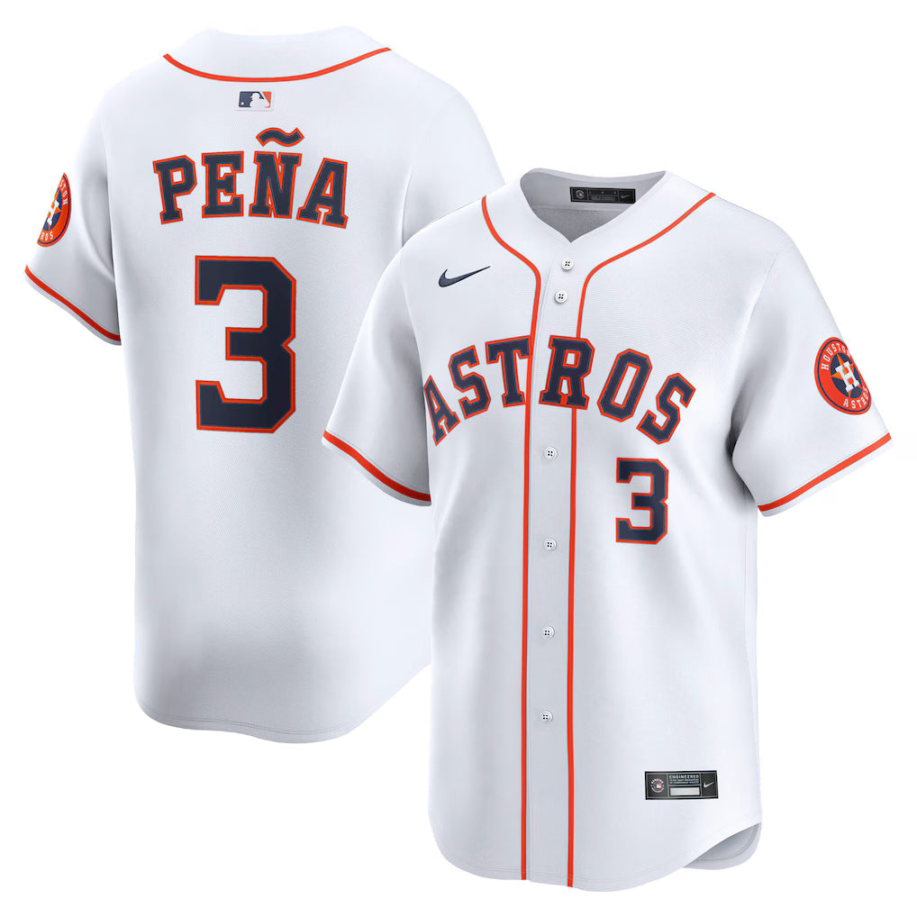 Jeremy Pea Houston Astros Home Jersey - White baseball jersey product view 1