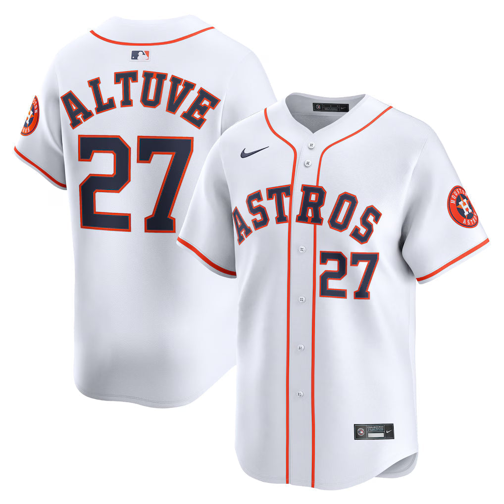 Jose Altuve Houston Astros Home Jersey - White baseball jersey product view 1