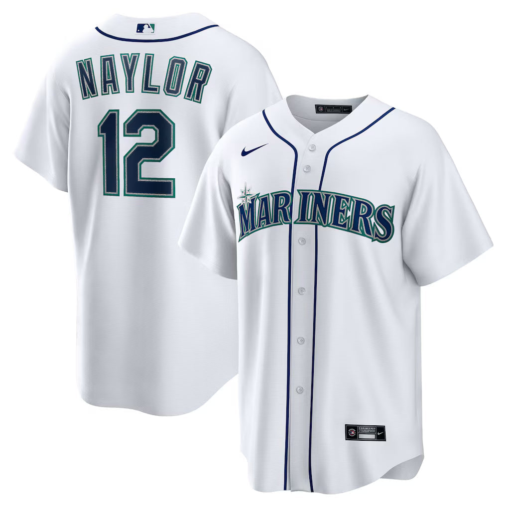 Josh Naylor Seattle Mariners Home Jersey - White baseball jersey product view 1