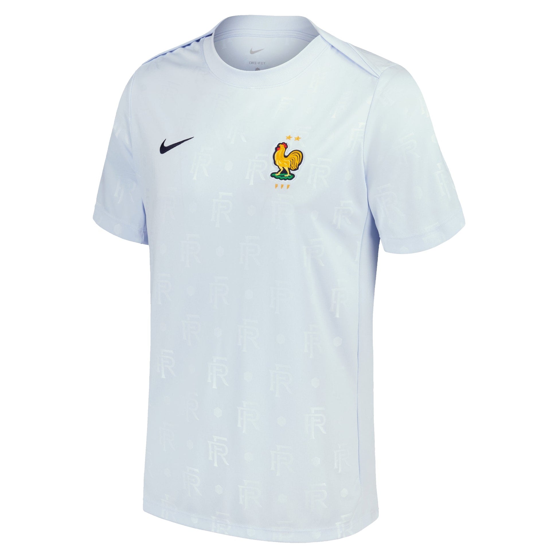 France National Team 2024 Academy Pro Pre-Match Top - Light Blue sports jersey product view 3