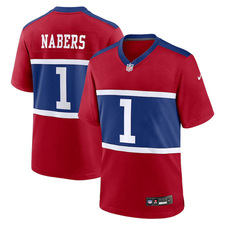 Malik Nabers New York Giants Alternate Jersey - Century Red football jersey product view 1