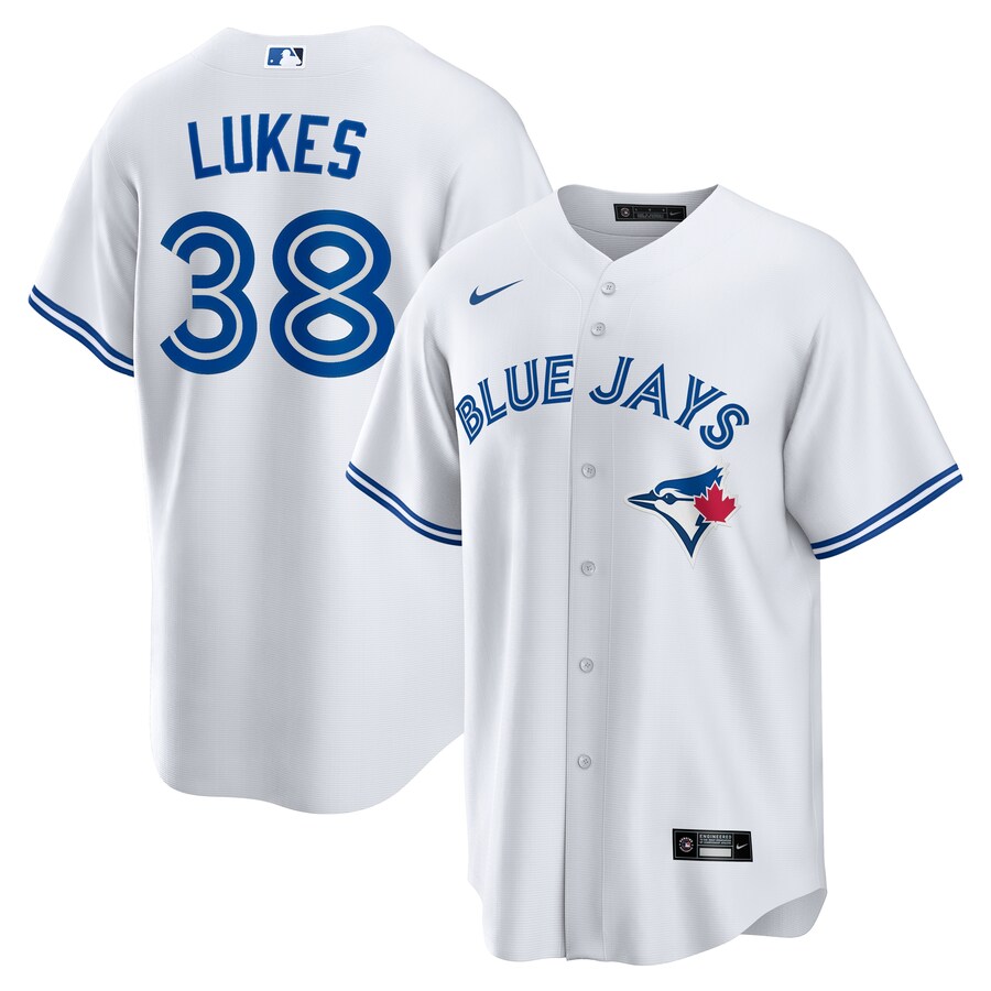 Nathan Lukes Toronto Blue Jays Home Jersey - White baseball jersey product view 1