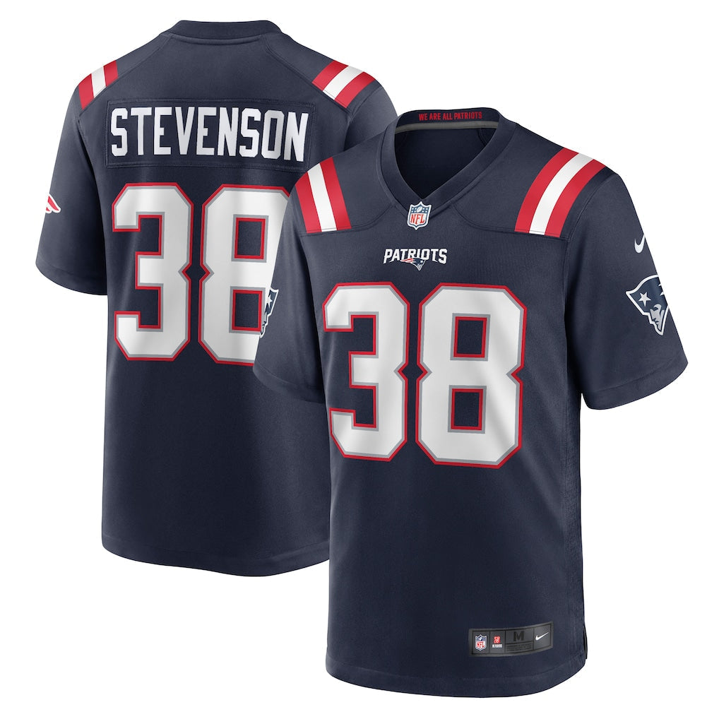 Rhamondre Stevenson New England Patriots Jersey - Navy football jersey product view 1