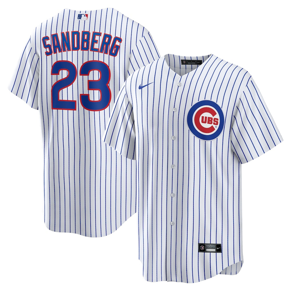 Ryne Sandberg Chicago Cubs Home Retired Player Jersey - White baseball jersey product view 1