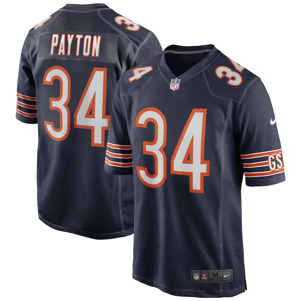 Walter Payton Chicago Bears Retired Player Jersey - Navy football jersey product view 1