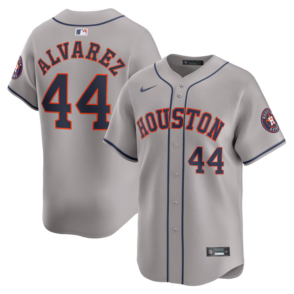 Yordan Alvarez Houston Astros Away Jersey - Gray baseball jersey product view 1