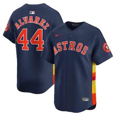 Yordan Alvarez Houston Astros Alternate Jersey Navy baseball jersey product view 1