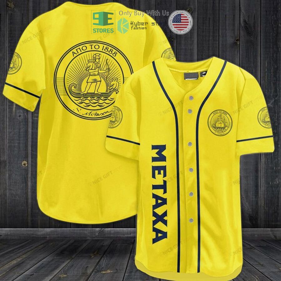 BEST Metaxa logo yellow Baseball Jersey Unisex T-shirt, Sweatshirt, Hoodie, Long Sleeve Tee - T-Shirt, Sweatshirt, Hoodie