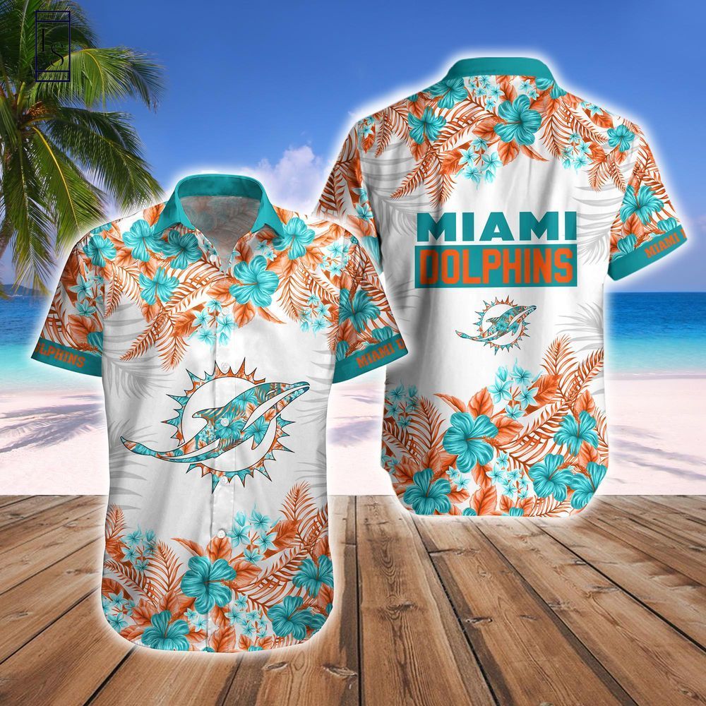 Miami Dolphins Hawaiian Shirt Short Combo Set Tropical Style Unisex T-shirt, Sweatshirt, Hoodie, Long Sleeve Tee - T-Shirt, Sweatshirt, Hoodie