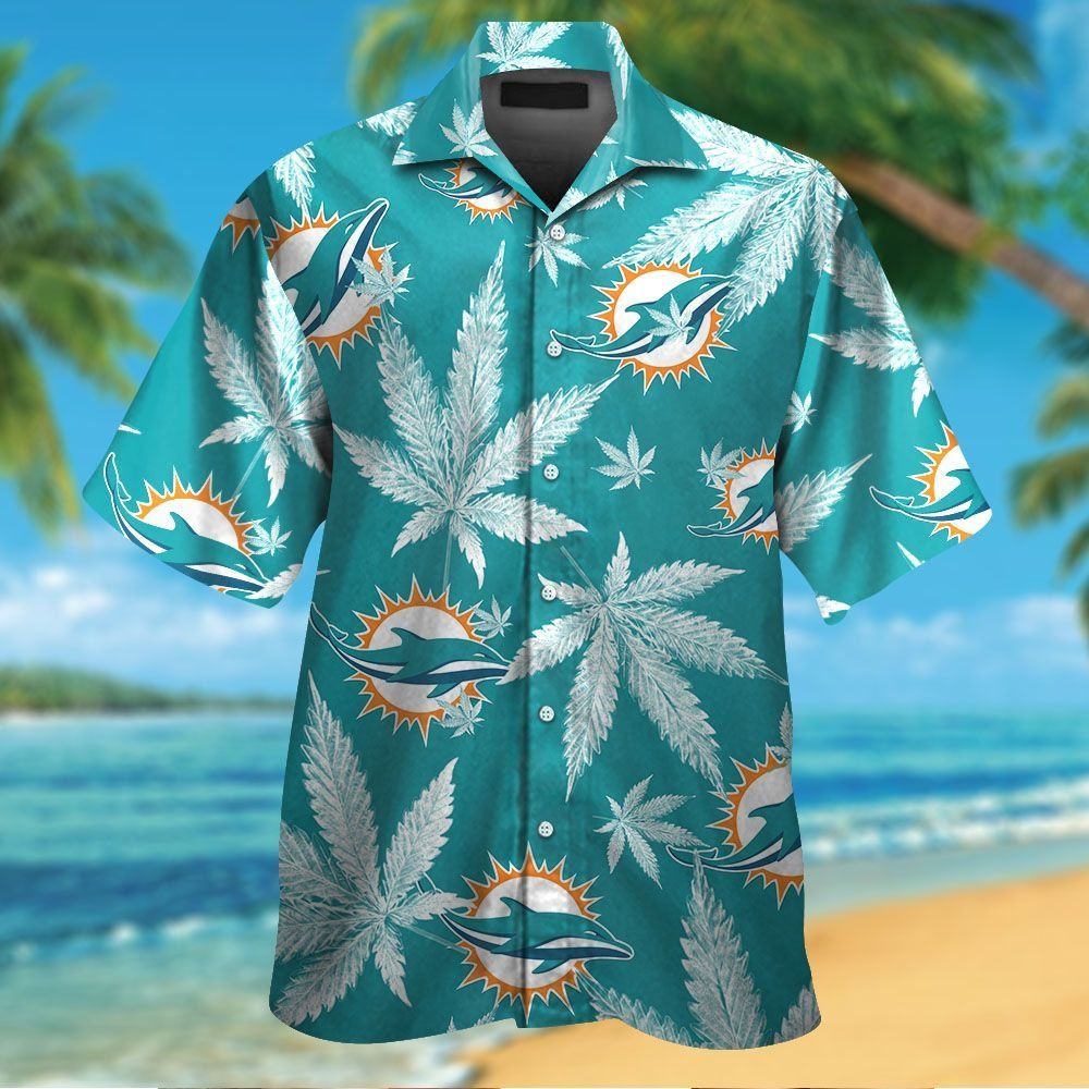 Miami Dolphins Short Sleeve Button Up Tropical Hawaiian Shirt VER016 Unisex T-shirt, Sweatshirt, Hoodie, Long Sleeve Tee - T-Shirt, Sweatshirt, Hoodie