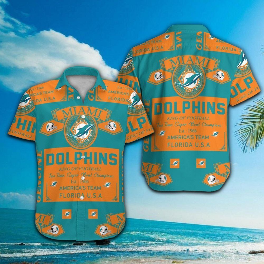 Miami Dolphins Short Sleeve Button Up Tropical Hawaiian Shirt VER03 Unisex T-shirt, Sweatshirt, Hoodie, Long Sleeve Tee - T-Shirt, Sweatshirt, Hoodie